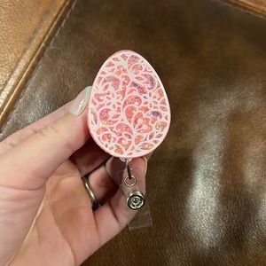 Easter egg spring badge reel April may glitter